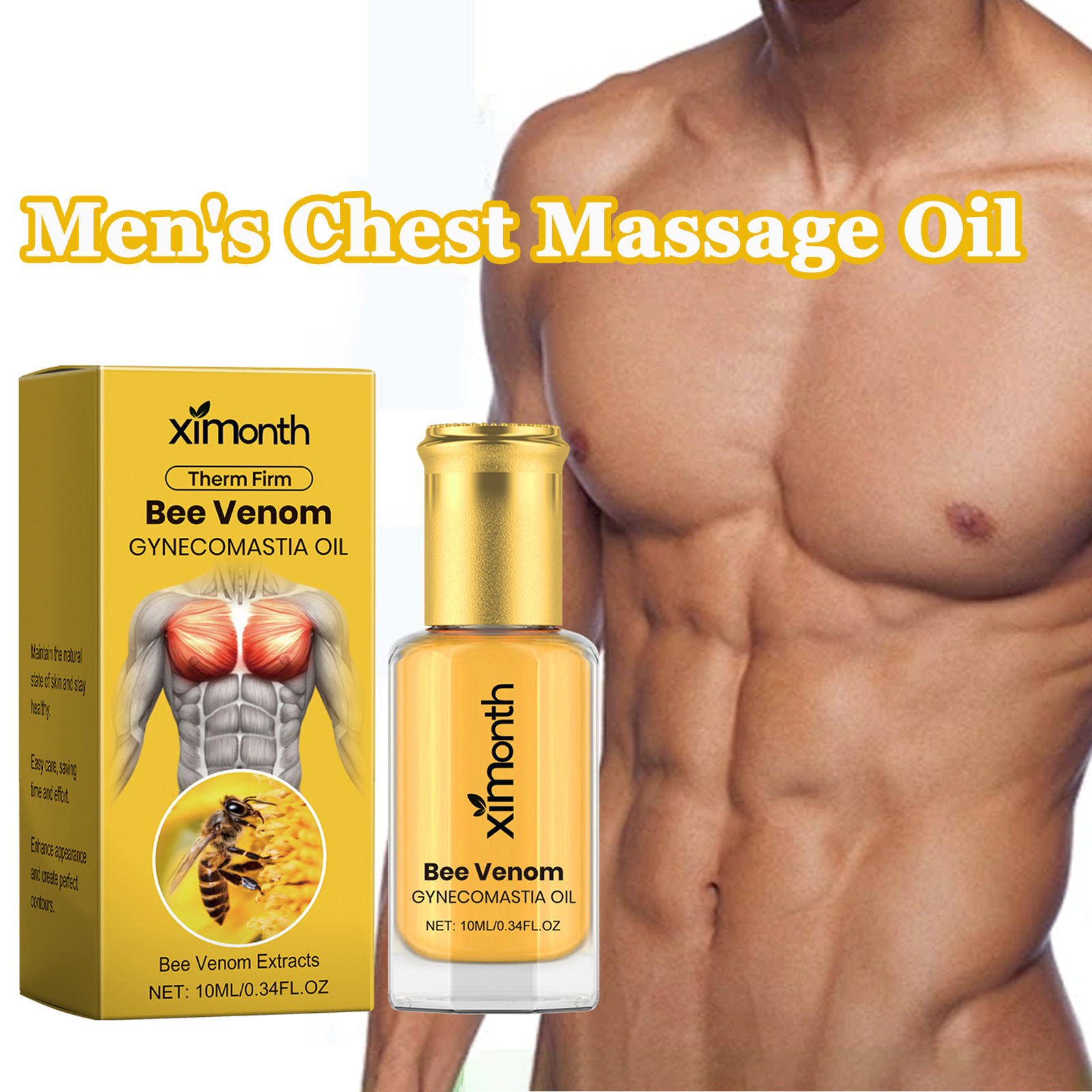 Body Oil - Мужское масло для массажа груди Bee